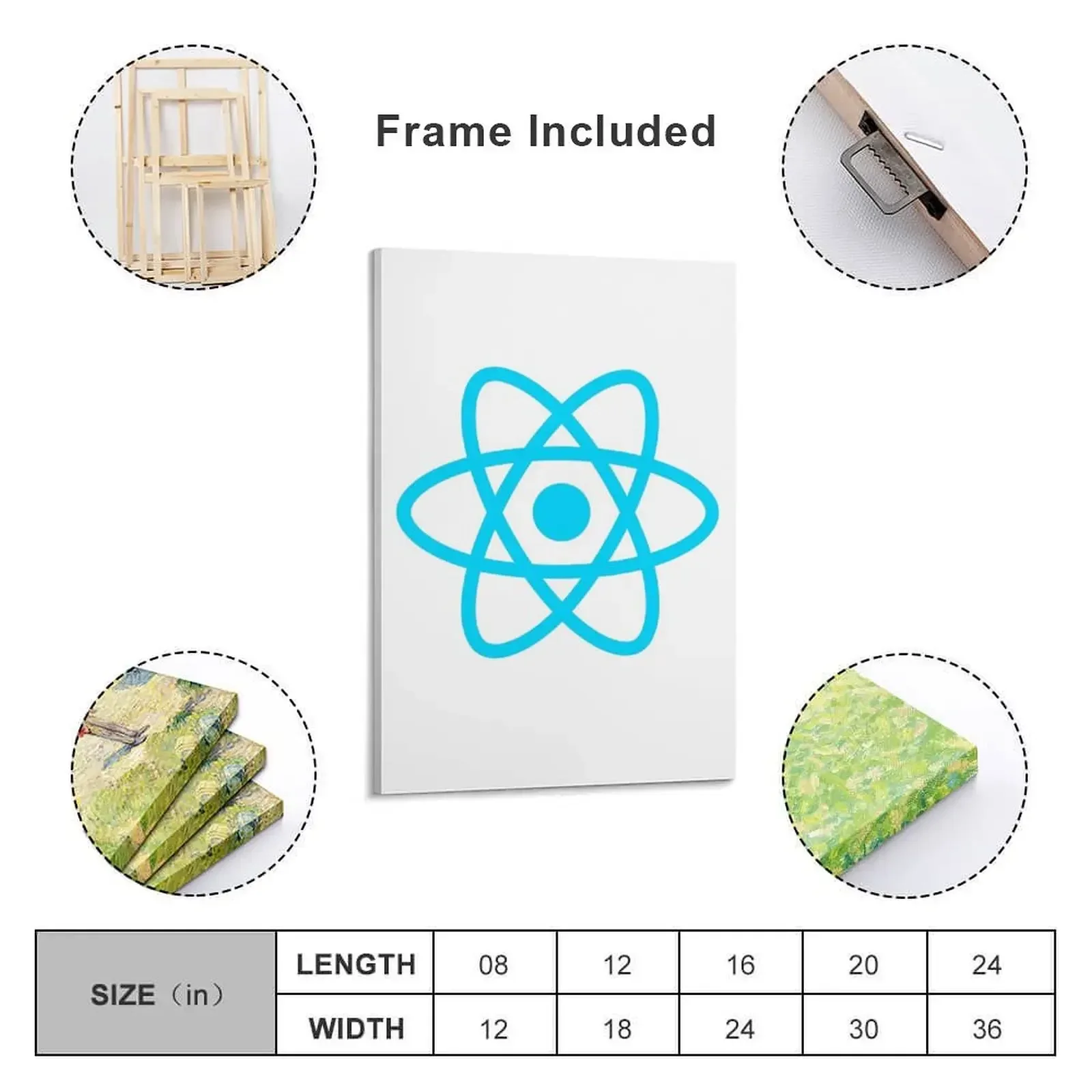 React JS ReactJS JavaScript Programmer قماش اللوحة الفنية الديكور لغرفة النوم إكسسوارات ديكور المنزل