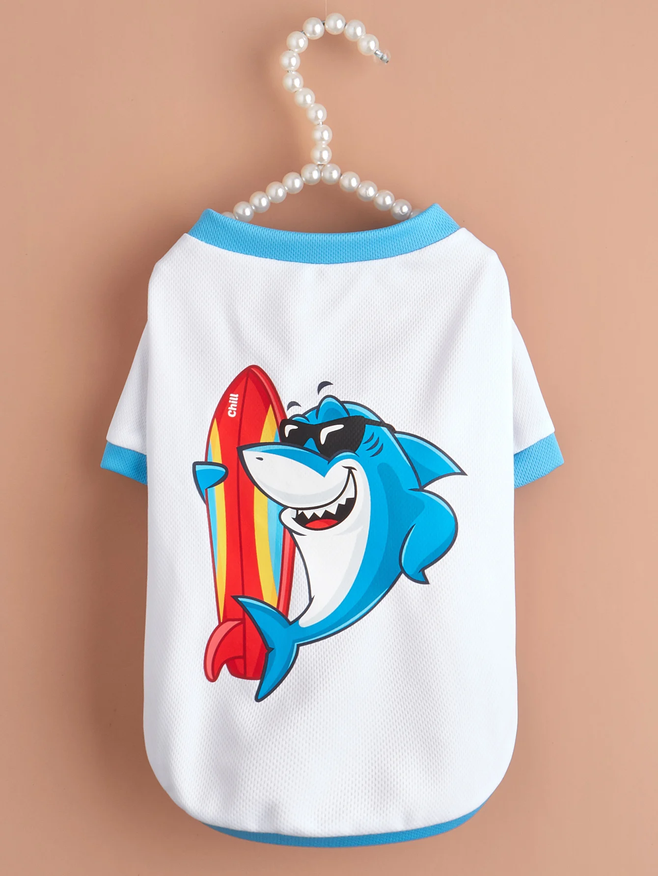 Haustier Stoff Hund T-Shirt mit niedlichen Hai Muster bedruckte Kleidung für Hund Hund Katze Kleidung Kostüm Kätzchen
