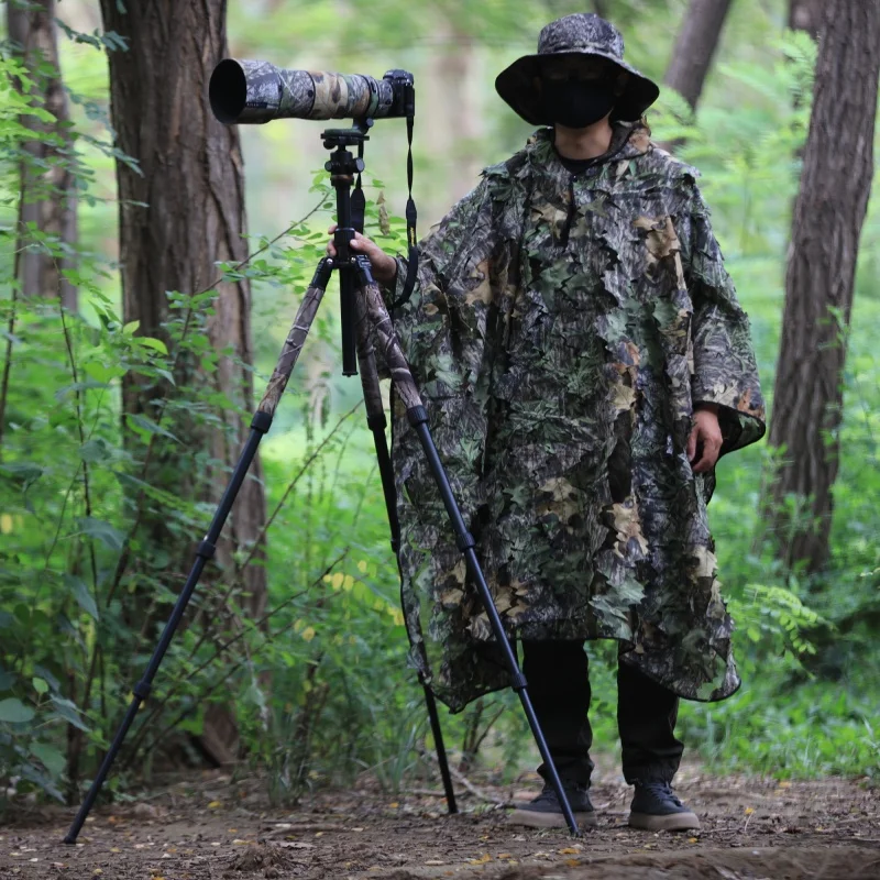 

ROLANPRO Cloak dress Hunting clothes New 3D maple leaf Bionic Photography sniper birdwatch airsoft Camouflage Clothing jacket