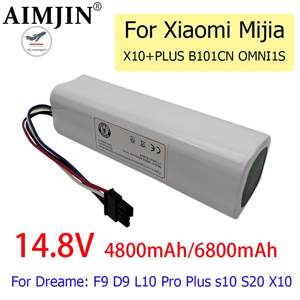 

For Xiaomi Mijia X10+PLUS B101CN OMNI 1S and Dreame F9 D9 L10 Pro Plus S10 S20 X10 14.8V 6800mAh Sweeping Mopping Robot Battery