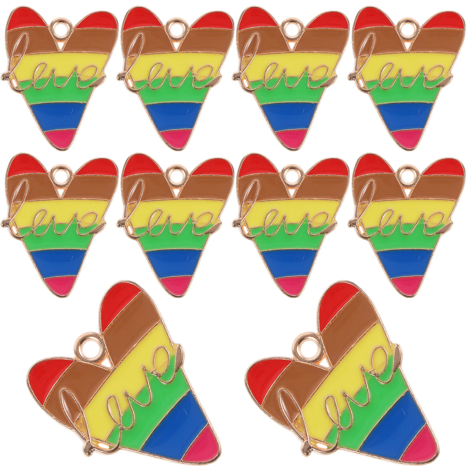 

10 Pcs Heart Shaped Alloy Charms Diy Jewelry Making Supplies Decorative Pendant Accessories Necklace Bracelet Earrings Craft