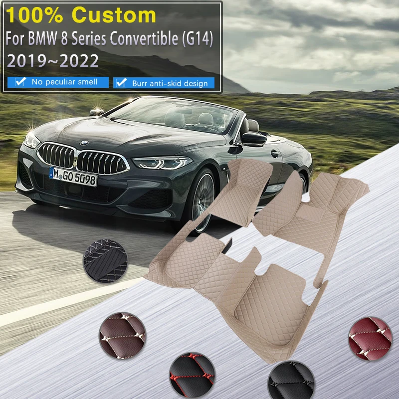 

Car Floor Mats For BMW 8 Series Convertible G14 2019 2020 2021 2022 Auto Anti-dirt pad Luxury Leather Mat Rugs Car Accessories