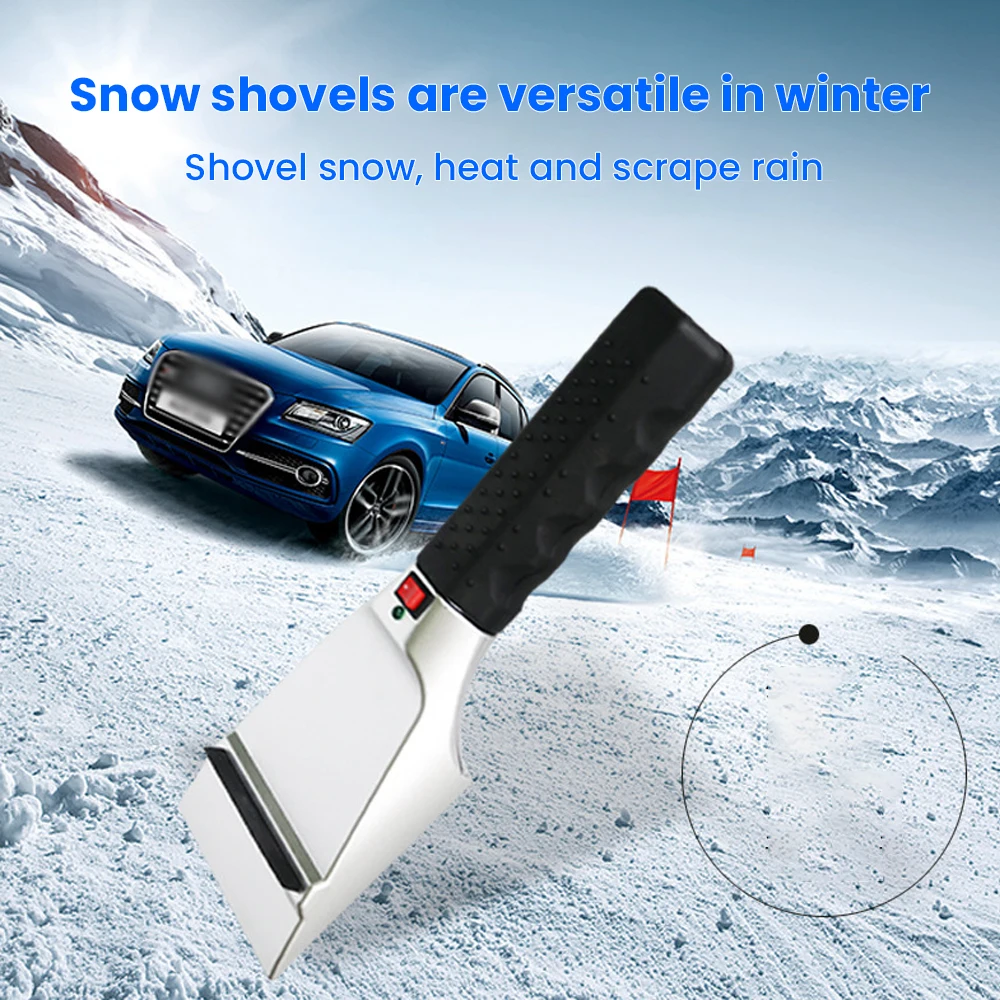 

12V Winter Heating Car Electric Ice Scraper Emergency Snow Shovel Windshield Snow Remover Defrosting Tool Heated Snow Scraper