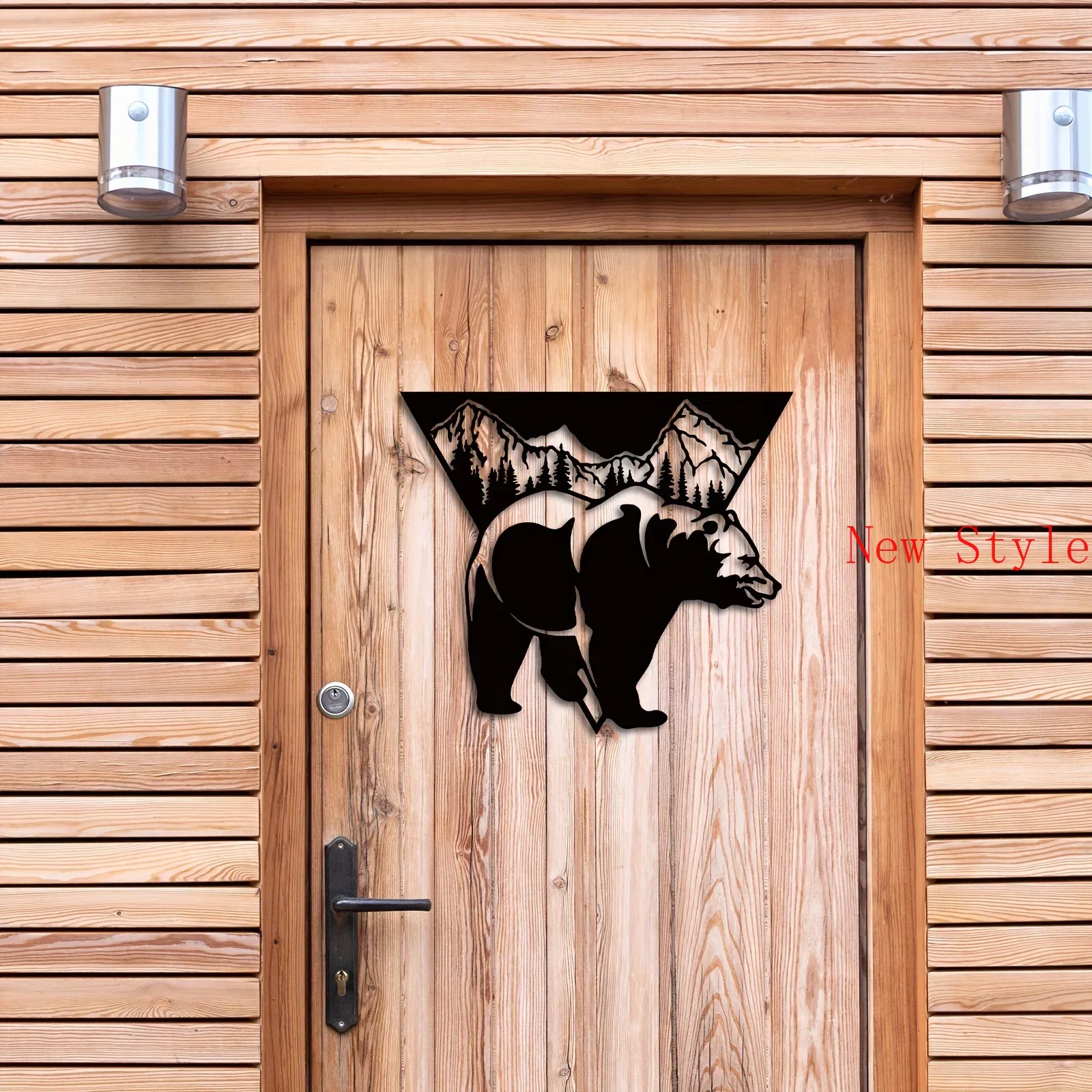 Metal Bear Home Decor Bear Wall Art Decorations Wall Sculptures Sticker Wall Mount Metal Lscape Art Decor Home Decoration