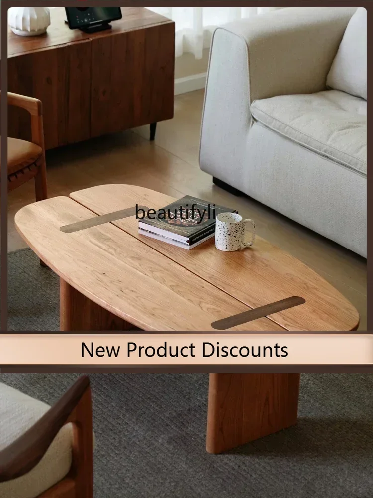 

Asmt52 Скандинавский журнальный столик из цельного дерева, журнальный столик для маленькой квартиры, журнальный столик для гостиной, небольшой размер, вишневое дерево, японский кофе с лепестками Ta