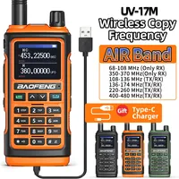 BaoFeng UV-17M Wireless Copy Frequency Walkie Talkie Portable Air Band Two Way Radio 16 KM Long Range Support Type-C Ham Radio
