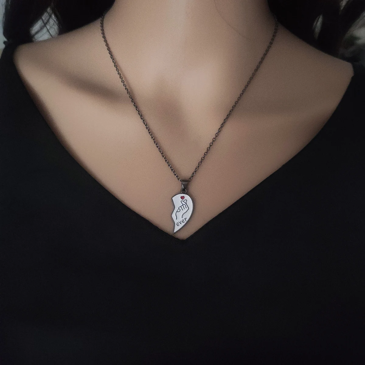 قلادة قلادة للأزواج، الإسورة، المجوهرات، قلب الحب #5