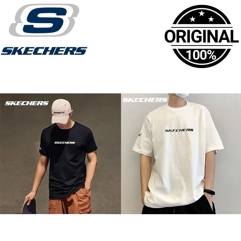 

Skechers Unisex Crew Neck Short Sleeve T-Shirt Logo Print Breathable Casual Streetwear Sports Workout Tee P224U062