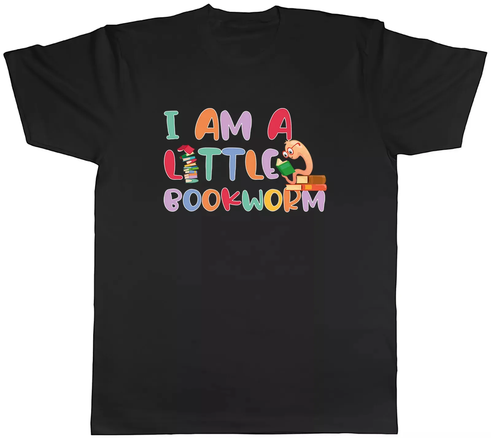 

I-Am Little Bookworm Mens Unisex T-Shirt Reading Books Lover Tee Gift S-5XL