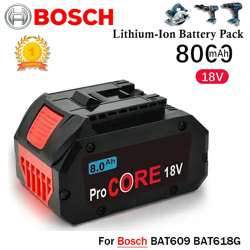 

18V ProCORE 8000mAh for Bosch 18V cordless tool BAT609 BAT618 GBA18V80 21900 replacement battery - 21700 electric cell