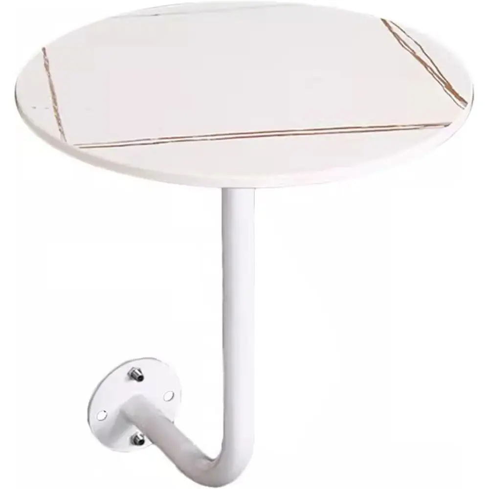 

White Small Side Table for Sofa, Wall-Mounted Snack Stand, Breakfast Bar, Cocktail & Cafe Dining