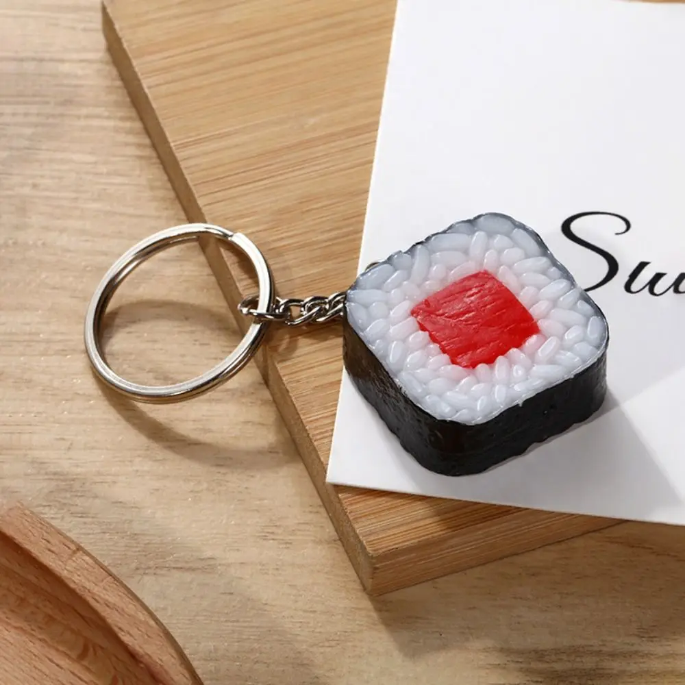 Funny Bag Pendant Simulation Food Key Chain Vegetable Car Keychains Sushi Pendant Jewelry Accessories Charms PVC Keychain Gift