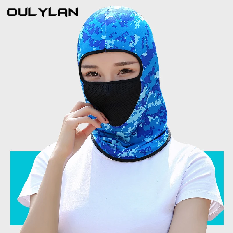 Masker pelindung wajah untuk bersepeda, topi Balaclava tabir surya untuk olahraga luar ruangan mendaki tahan angin, tutup kepala elastisitas tinggi tipis