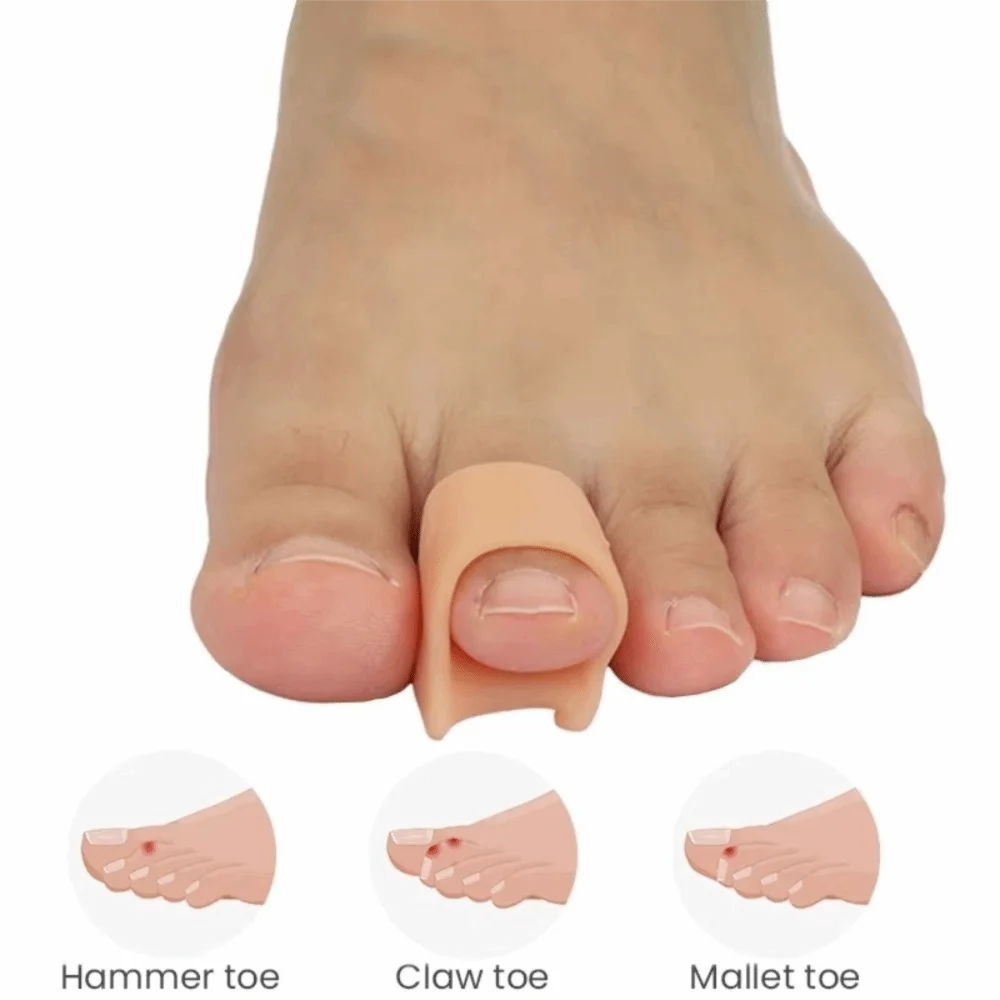 1 pair Foot Supplies Nude Toe Corrector Gel Material Toe Splint Toes Separator Hammer Toe Straightener Bent Toes