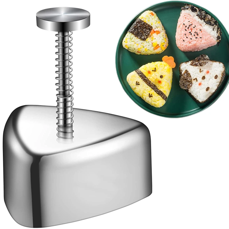 Stainless Steel Rice Ball Mold Sushi Maker Press Maker Sushi Triangle Mould Japanese Onigiri Rice Ball Bento Gadget Kitchen Tool