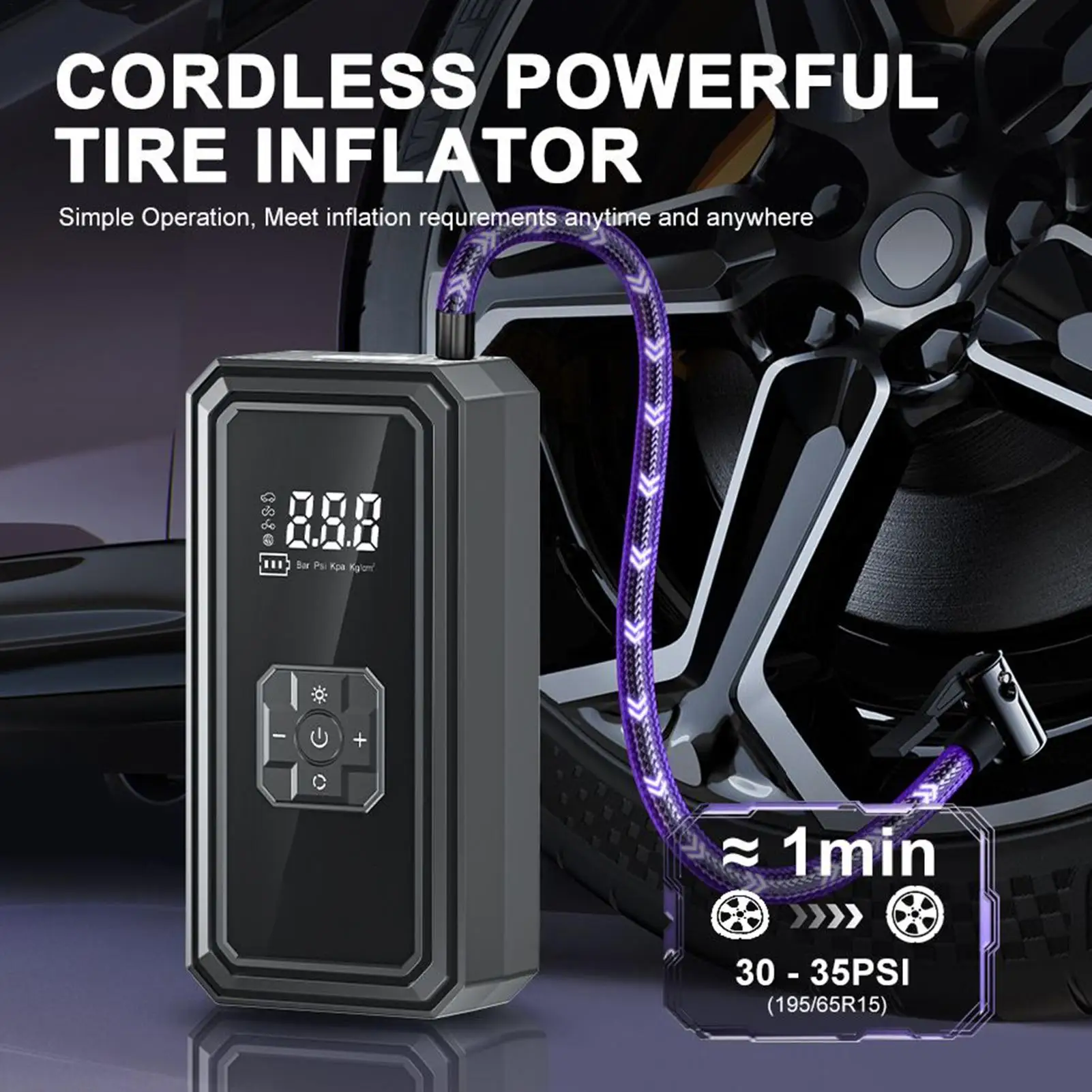 

Air Pump For Car Tires Cordless Digital Display Vehicle Accessories Portable Tire Pump Air Compressor For Car For Motorcycle