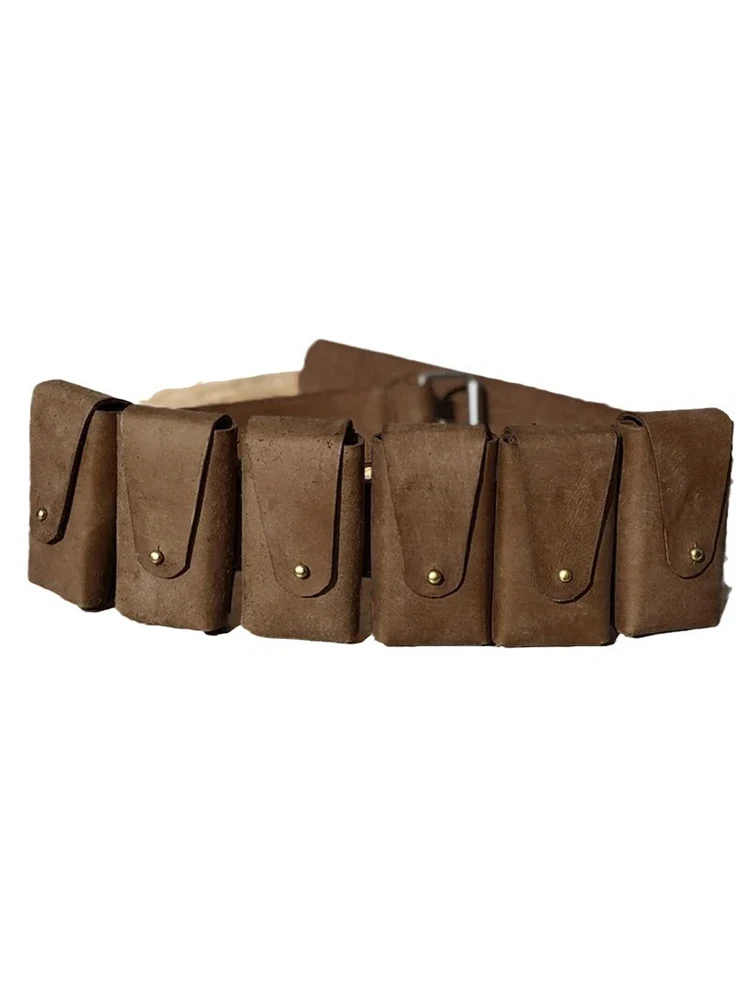 Nuevo Steampunk tosken arena personas cinturón de cuero bolsa caballería bandolera cartucho bolsa faja Cosplay accesorio de disfraz riñonera