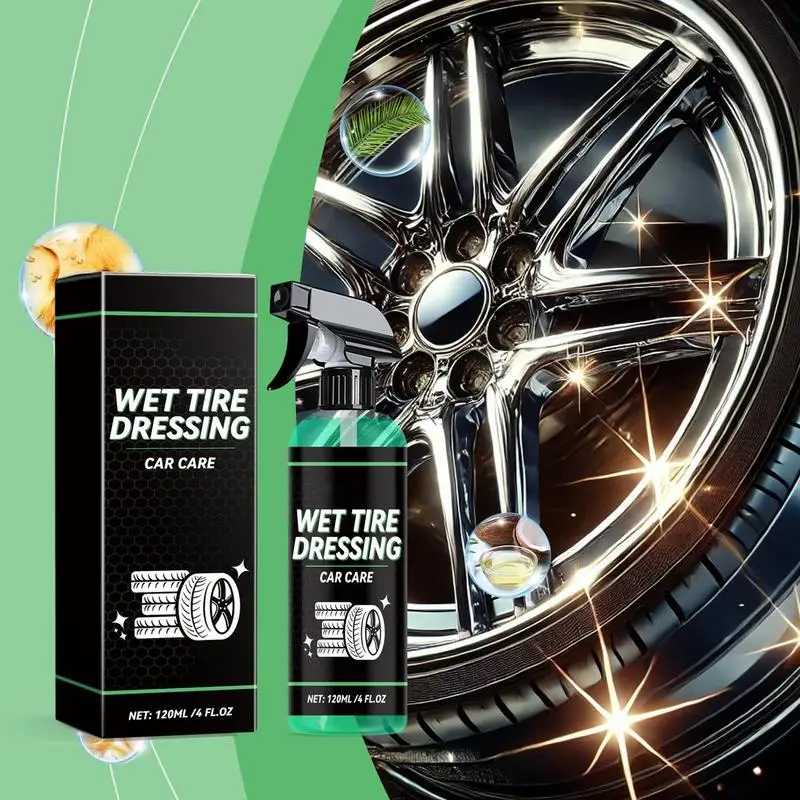 Wheel Shine For Car Tires 120ml High Shine Tire Spray Tire Coating Brake Dust Remover Tire And Wheel Care For Cars Trucks SUVs