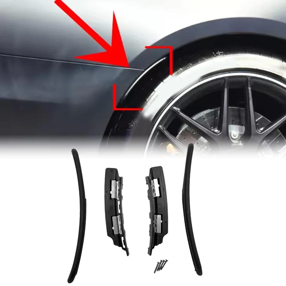 

For Mercedes-Benz W213 E180 E200 E250 E300 E400 E53 E63 AMG Line 2016-2022 Rear Bumper Fender Flare Extension Wheel Eyebrow Lip