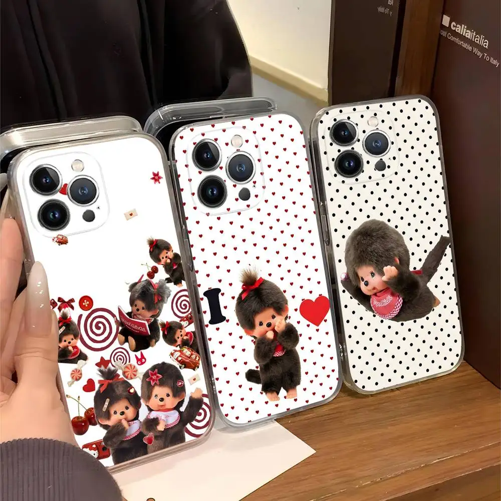 

Cute M-monchhichis-s TPU Silicone Case For IPhone 11 12 13 14 15 16 17 Pro Max Shockproof Clear Back Cover