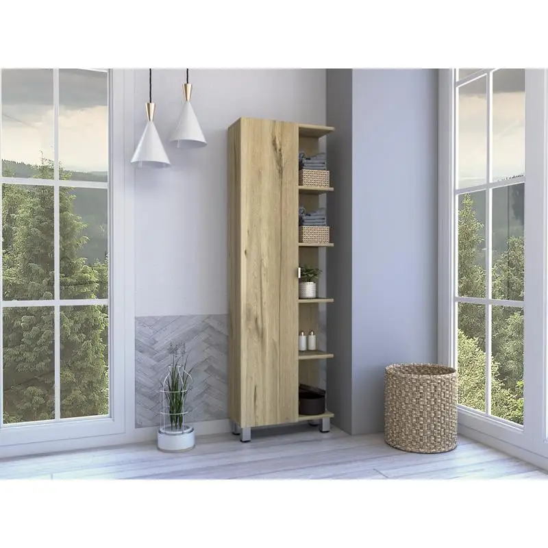 

5-Shelf Linen Cabinet with Storage Dividers and Cabinet Space