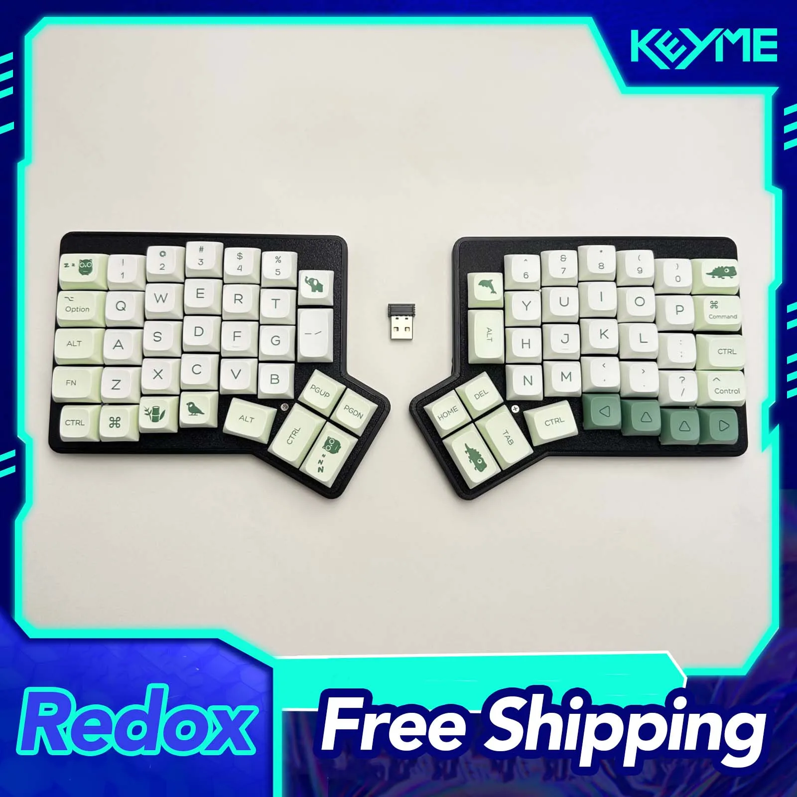 

Redox Wireless 2.4G Разделенная механическая клавиатура Комплект с поддержкой VIAL Hot Swap PLA 3D-печать Длительный срок службы батареи Разделенная клавиатура ПК Подарок