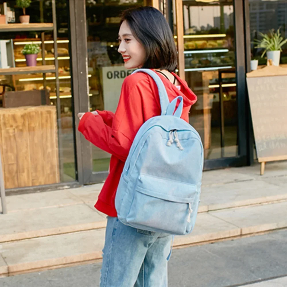 Corduroy Unisex Student Backpack, Anti-Theft Classic Campus Knapsack, Lightweight Shoulder School Bag for Teens Daily Use