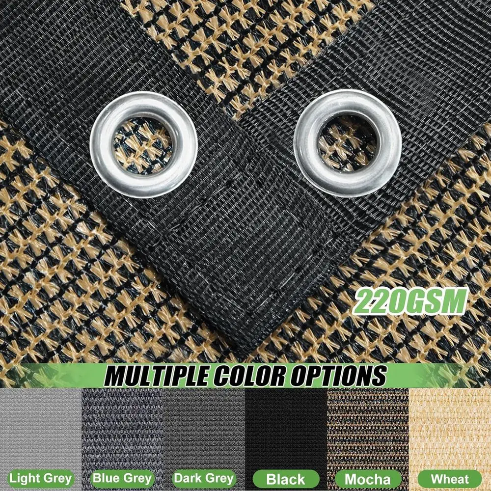 90% 차광 야외 차양막, 6피트 x 12피트 그로밋이 있는 퍼골라 커버, 파티오 및 정원용 프라이버시 스크린, 모카색