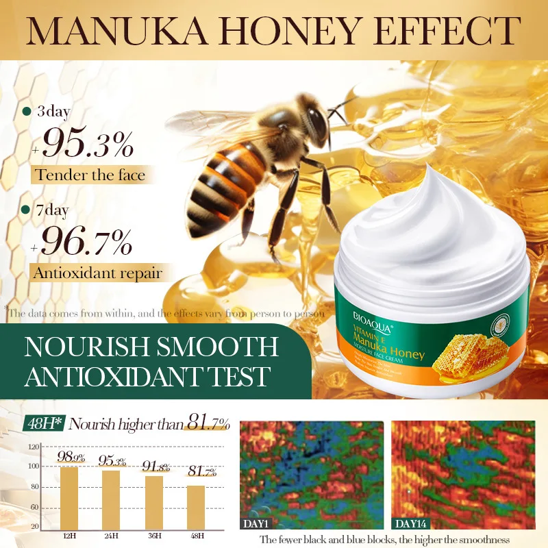 Manuka Honey Firming Facial Cream Moisturizing Anti Aging Skin Tightening Cream Repair Brighten Beauty Skin Care Product 100g