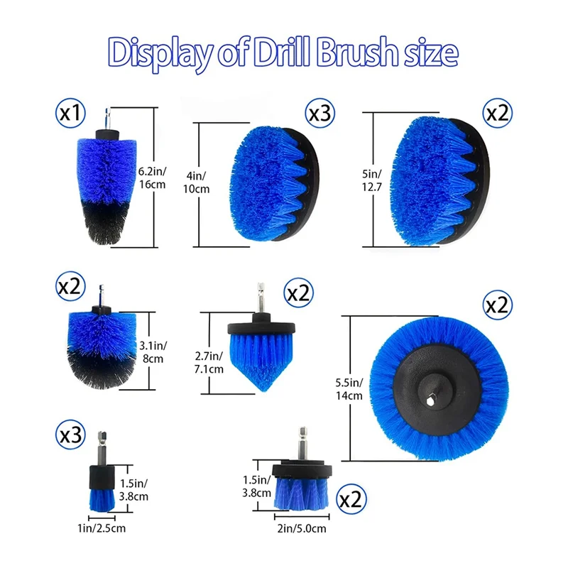 Drill Brush Attachment Set Replacement 27-Piece Electric Scrubber Cleaning Kit For Tub, Extension Attachment-AT64