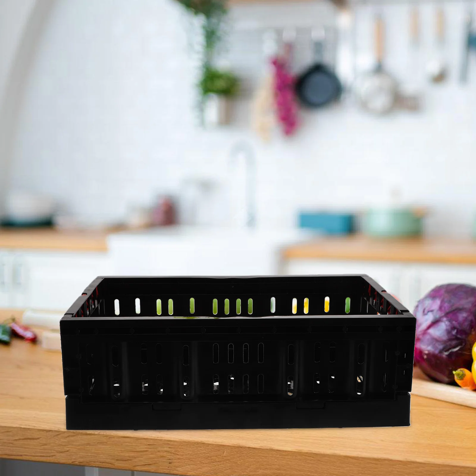 

Storage Folding Box Container Plastic Fruit Collapsible Bin Foldable Baskets Fresh Crates for