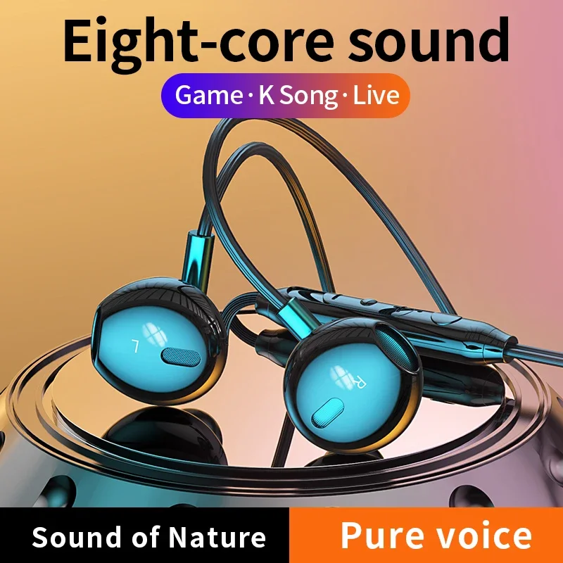 Wired Headphones Type C/3.5mm HiFi Stereo Music Earphones for IPhone 15 Samsung Galaxy S23 Xiaomi Hawei Earbuds Accessories