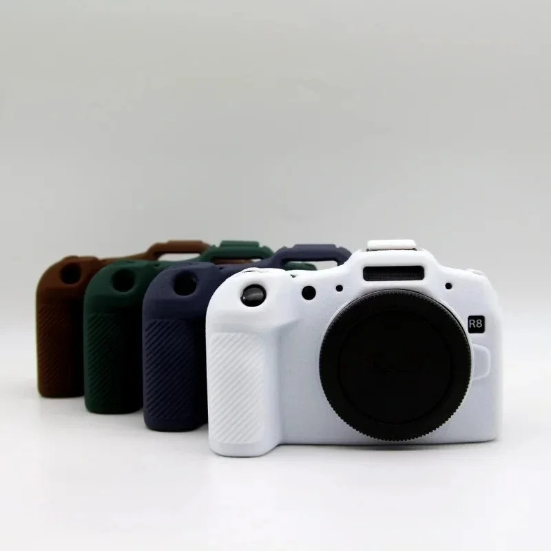 Silicone Protective Case for Canon R8 Dustproof Scratchproof Skin Soft Camera Cover Bag Single Case + Free Tempered Film