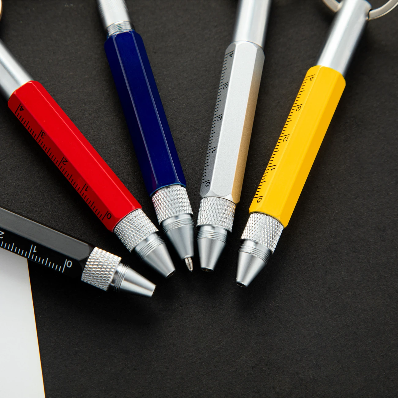 1PCS Mini Multifunction Ballpoint Pen Stylus 6 In 1 Metal Screwdriver Touch Screen Tool Pen Small Scale Keychain Pens