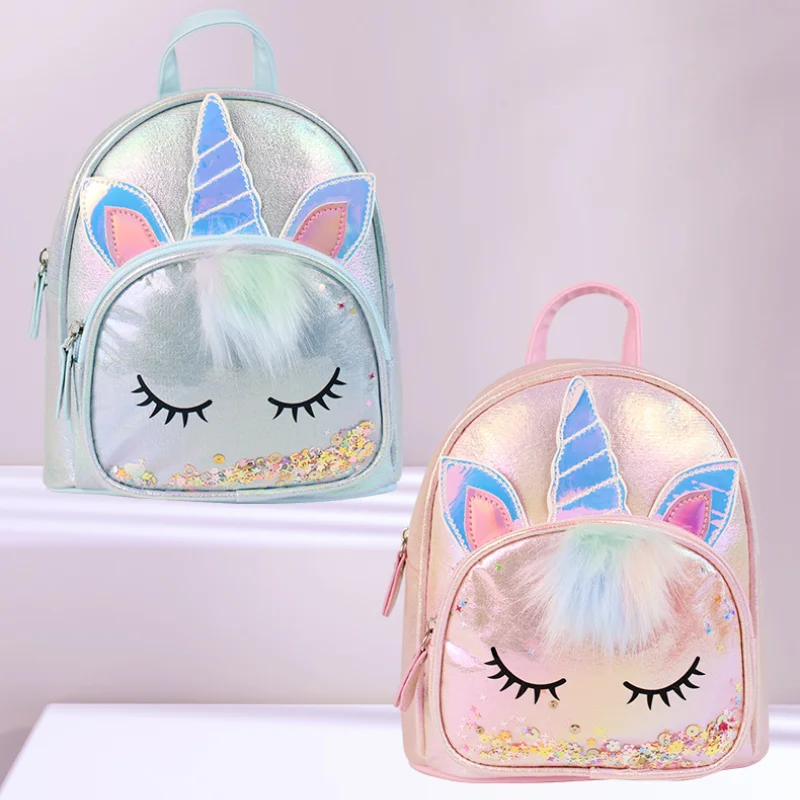 Big Tail Cat Sequin Unicorn Cute Plush Children\'s Backpack Cartoon Girls Fashion Children\'s Bag Backpack for Girls  School Bags