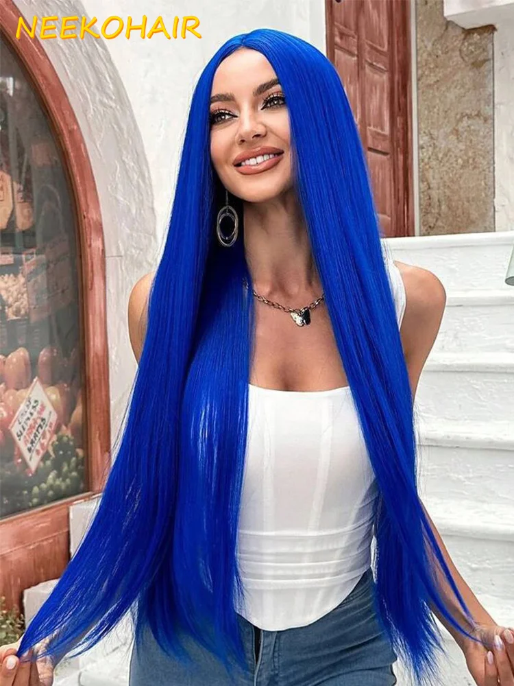 Royal Blue13x6 HD Lace Frontal Human Hair Wig Pink 13x4 Transparent Lace Front Or 4x4 Closure Colored Wigs For Women Pre Plucked