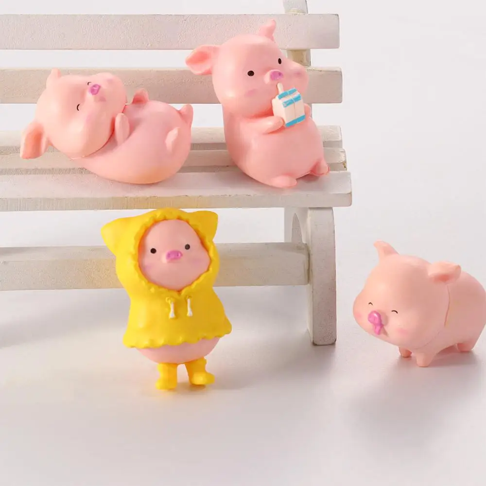 Cartoon home decor Piggy Garden Decoration Pig Ornaments Figurine Animal Model Statue