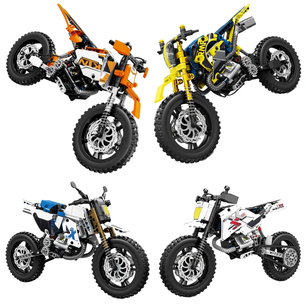 

Конструктор MOC City: Технический внедорожный мотоцикл, модель автомобиля, имитация мотоцикла, строительные блоки, игрушка для подростков, подарок