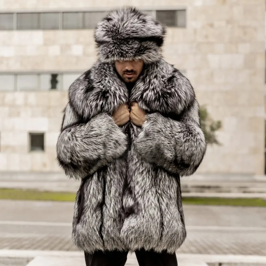 

Mens Fur Coats Real Fox Fur Coats Long Winter Jacket For Man Luxury Clothes 2024 Fashion New Arrival