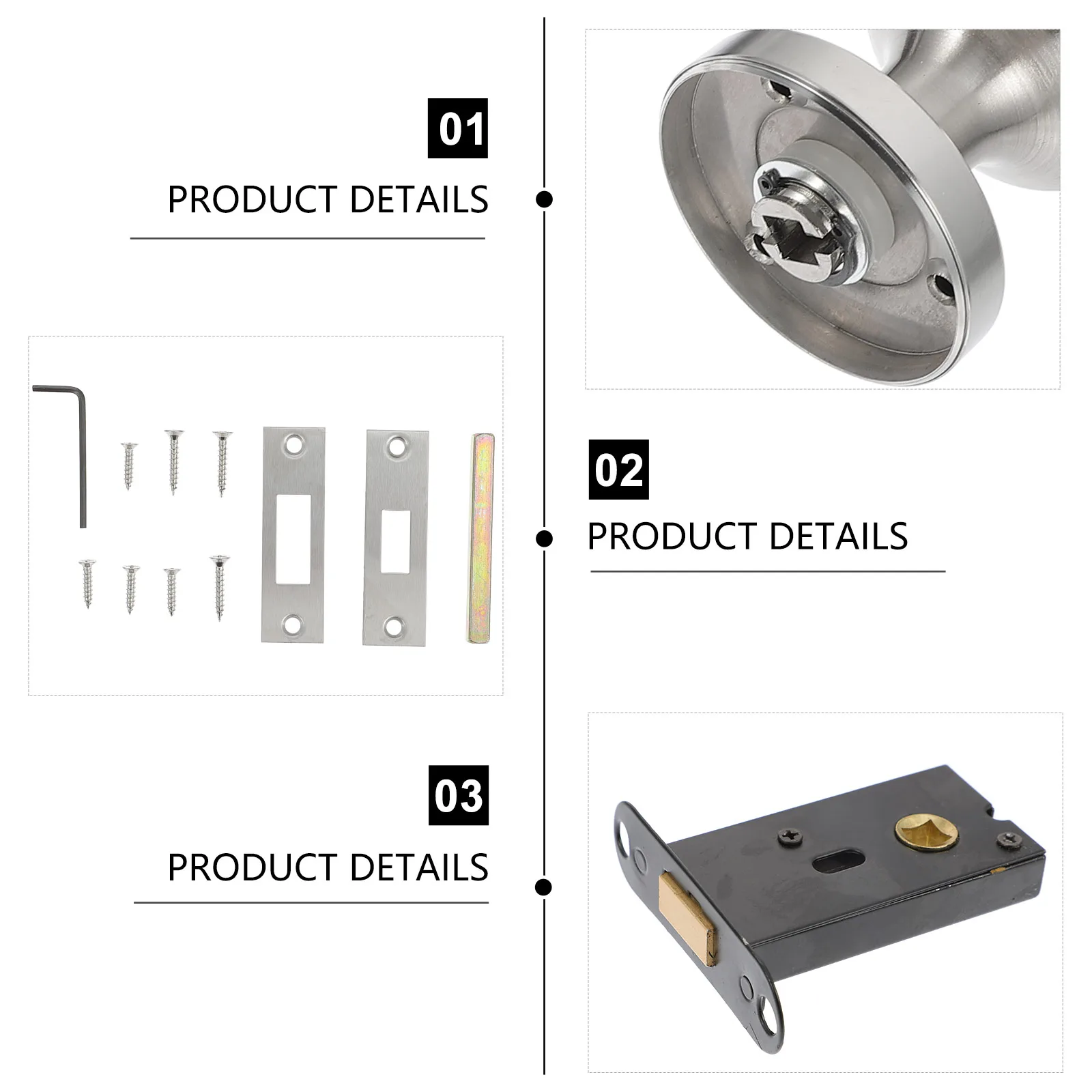 

Lock Revolving Security Keyless Latch Knob Handle Simple Zinc Alloy