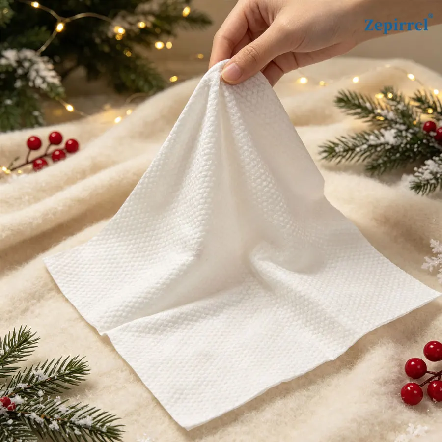 4 BOXES, 30*30CM Disposable Christmas Box‑Pull Facial Towels, Extra Large & Extra Thick, Wet & Dry Use, Multi‑Purpose, for Skin Cleansing, Skin Care & Makeup Remover, 40 Count per Box