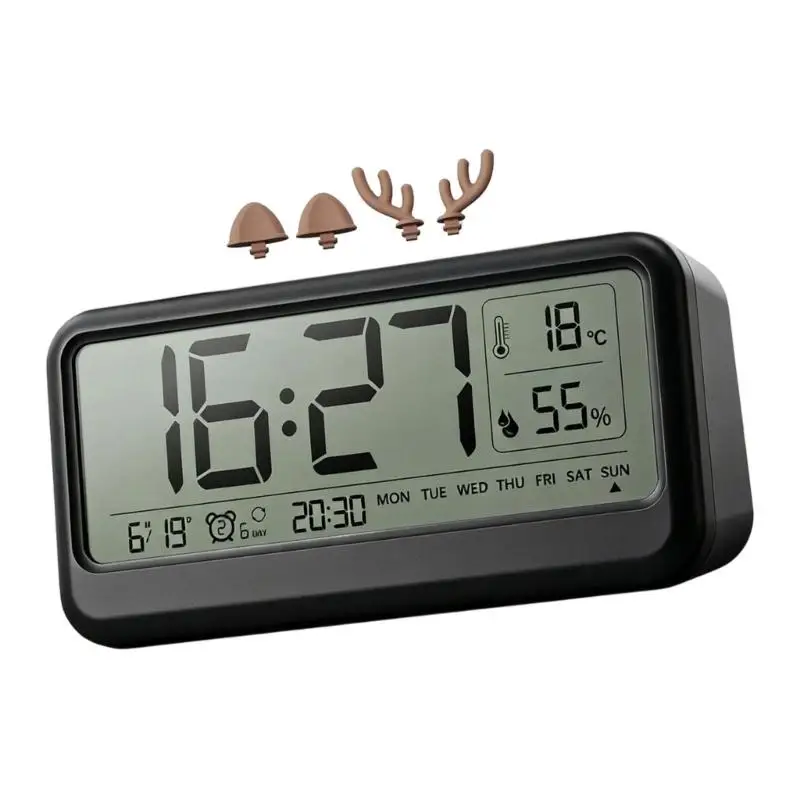 E8BD Alarm Clocks for Bedroom Digital Desk Clock for Bedside Nightstand Digital Alarm Clock with Day of Week Duals Alarm Clock
