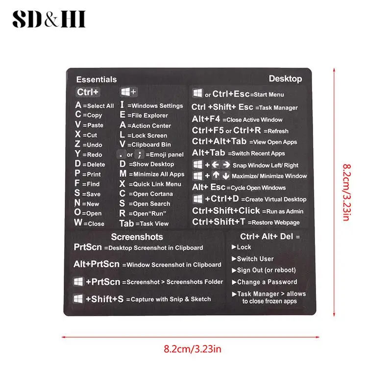 Hot! Windows PC Reference Keyboard Shortcut Sticker Adhesive for PC Laptop Desktop Dropshipping