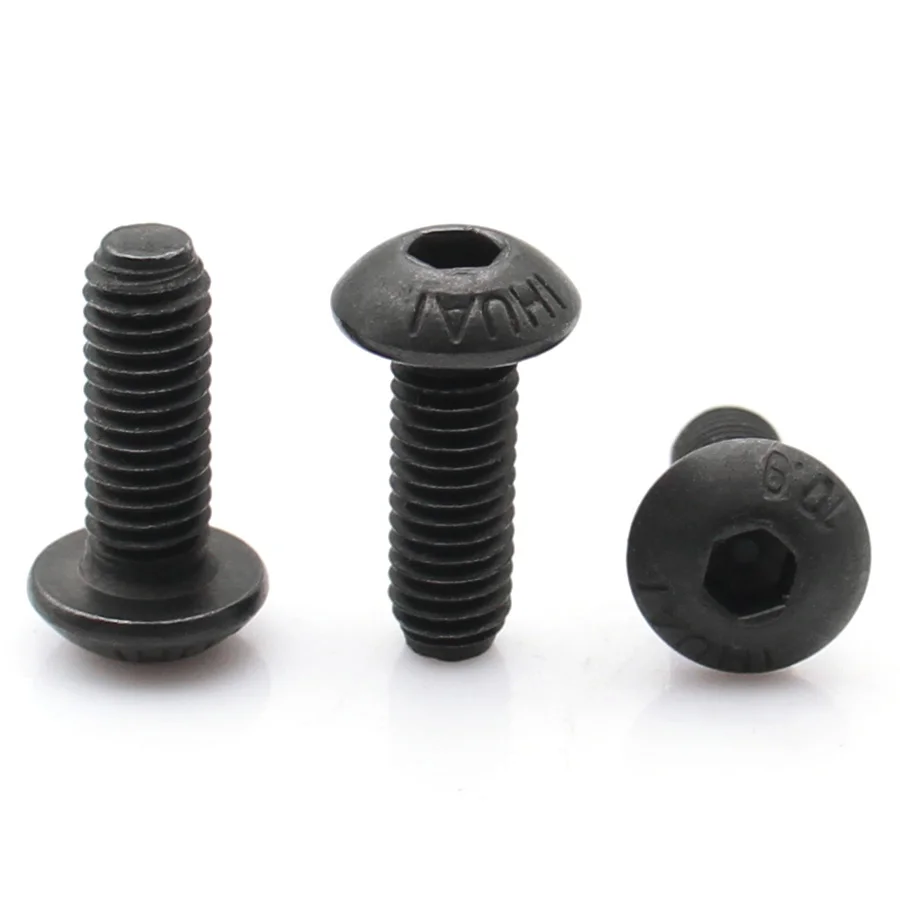 5pcs 4-40 6-32 8-32 1/8-40 5/32-32 3/16-24 1/4-20 Grade 10.9 Carbon Steel Inch Thread Hex Socket Screws Round Pan Head Bolts