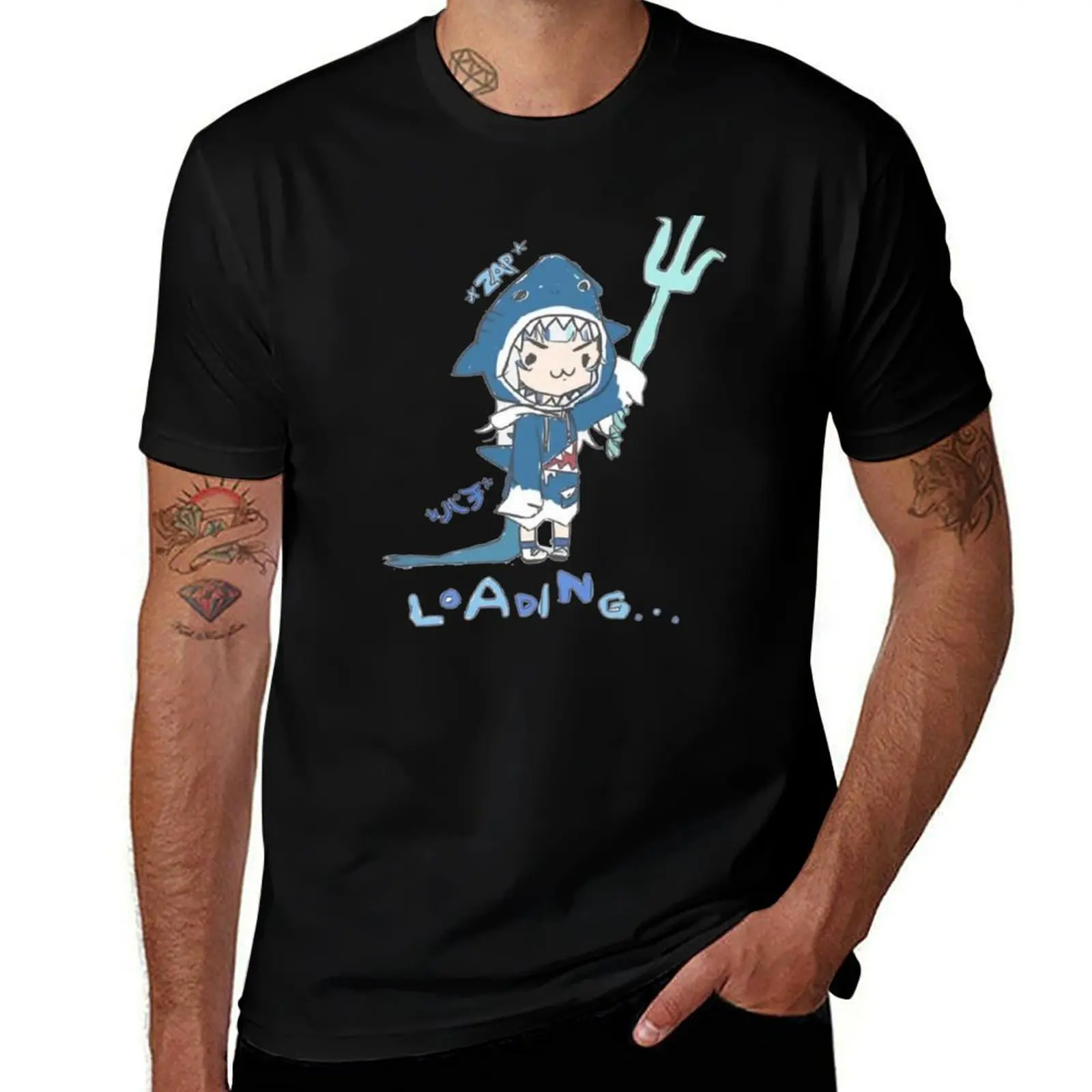 Gura Loading BG T-Shirt Summer Fashion Casual Tee Shirt T-Shirt