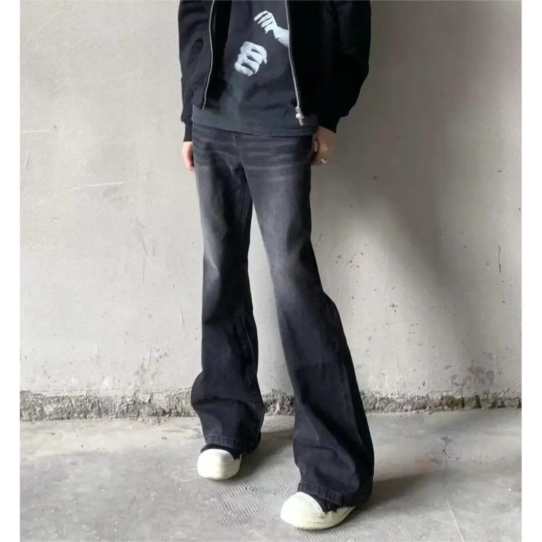 

Мужские свободные широкие джинсы в стиле ретро, повседневные брюки в стиле хип-хоп, длинные брюки прямого кроя, весна-осень