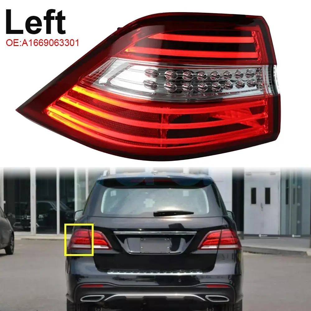 NEW For 2012-2015 Mercedes Benz W166 ML350 ML550 LED L+R Outer Side Taillights