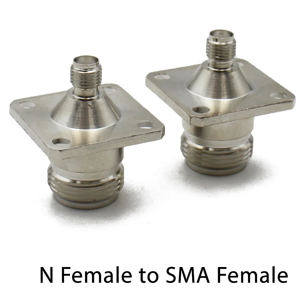 N Type Female To SMA Female RF Coaxial conversion connector Transmission Cables Converter 17.5MM 4 Hole Flange Panel