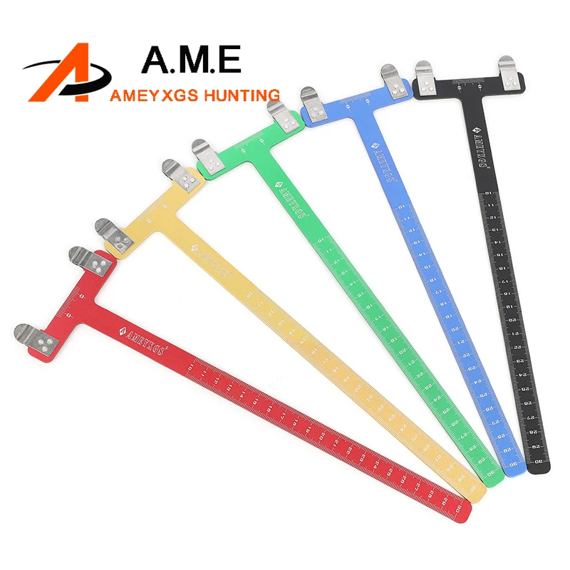 

1 pc Square T Ruler Archery 6061 Two Scales Brace Height Measure Ruler for Recurve Bow Longbow Compound Bow Auxiliary Tool