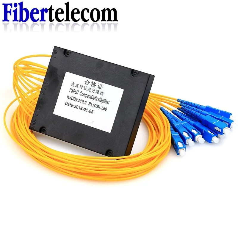 Ftth sc upc مقرنة ألياف بصرية ، 1x2 ، 1x4 ، 1x8 ، plc ، وضع فردي